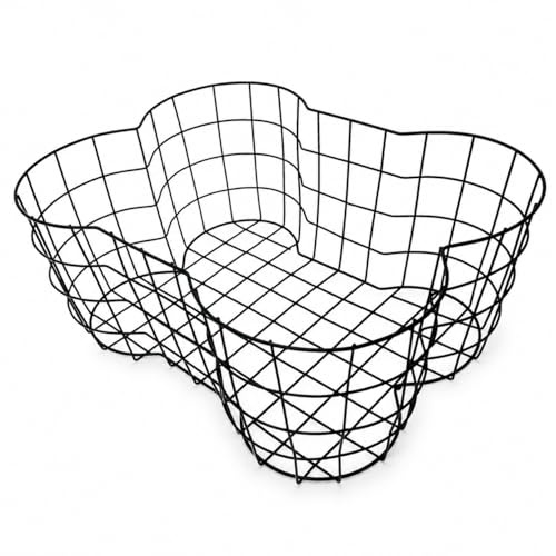OtterPets Metal Dog Toy Basket, Bone Shaped Indestructible Dog Toy Bin, Sturdy Dog Storage Organizer, Pet Toy Basket, 17 (L) x 13 (W) x 7 (H) inches