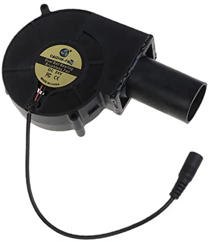 Souffleur d'air 97 mm x 33 mm pour ventilateur 24 V 9733 avec conduit d'air pour pique-nique, grill, poêle à bois, allume-feu pour barbecue, poêle, cheminées, ventilateur centrifuge
