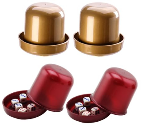Fenical 4 Sets Dice Shaker Cups Plastic Dice Cups Lightweight and Easy to Operate Game Props for Bars and Restaurants Easy to Store Game Accessories