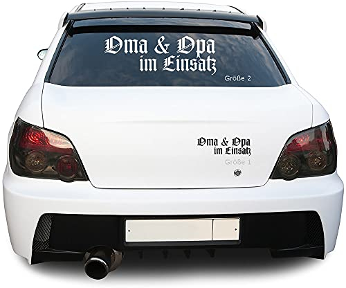 Sunnywall.de Autotattoo - Autoaufkleber Opa und Oma im Einsatz Größe Größe 1