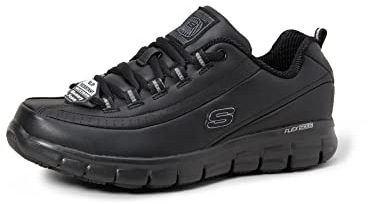 Skechers Damen Sure Track Trickel Sicherheitsschuhe, Black Leather, 39.5 EU