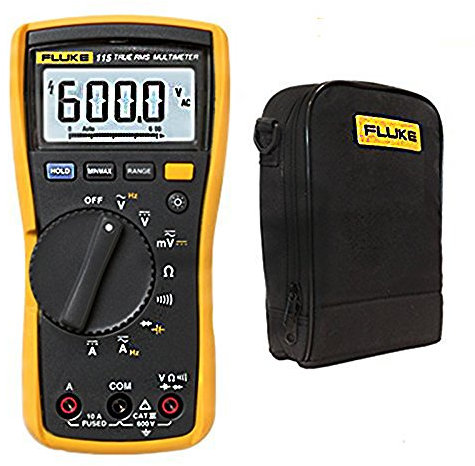 FLUKE 115 True RMS Digital Multimeter w/ C115 Carry Case & Test Leads