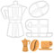 3er Set Kaffee Ausstechformen (Formen: Kaffeetasse, Kaffeebohne und Espressokanne), 3 Teile, Bakerlogy