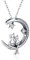 Odinstone Anhänger Katze, kette katze silber 925 Katze auf dem Mond Halskette, Damen schmuck katze Anti-Allergie, kette mit katzenanhänger Geschenk für Frauen Mädchen