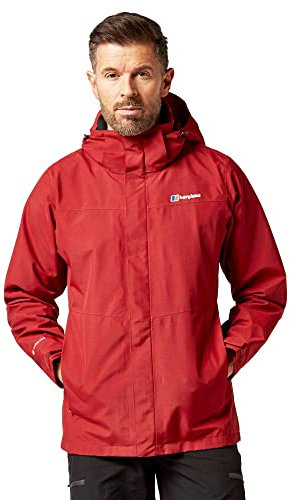 Berghaus Men's Maitland GORE-TEX IA Waterproof Jacket with 2 Zipped Hand Pockets, Men's Rain Coat, Men's Cagoule, Outdoors Clothing, Red, L