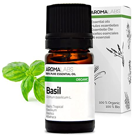 Aroma Labs - Albahaca - Aceite Esencial Orgánico - Quimiotipado y Certificado AB - 5 mL