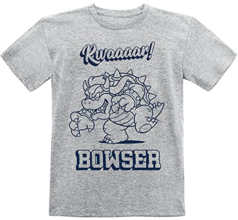 Super Mario Bowser - Rawr Unisex T-Shirt grau meliert