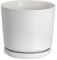 Ekirlin Plant Pot Indoor 14cm Ceramic Flower Pots White Planter with Drainage Hole and Saucer