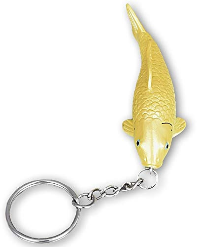 Koi Company Schlüsselanhänger • Detailgetreuer Anhänger Koi Yamabuki • Schlüsselanhänger Fisch (LxBxH) 6cmx2,5cmx2,5cm