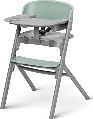 Kinderkraft LIVY Kinderhochstuhl von 6 Monate bis 110 kg, Stuhl für die ganze Familie, Ergonomische Rückenlehne, Minimalistisches niederländisches Design, Grün