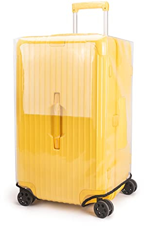 Klmsscxy Gepäckabdeckung, Reisekoffer, Abdeckung, Schutz, Koffer, PVC, wasserdichte Abdeckung für Räder, durchsichtig, 81 cm, Schlicht