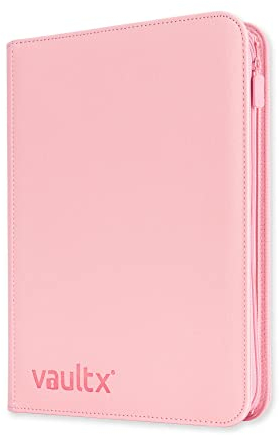Vault X Sammelkartenalbum mit Reißverschluss und 9 Taschen pro Seite, Exo-Tec®-Material, 360 seitliche Einschubtaschen für TCG (Rosa)