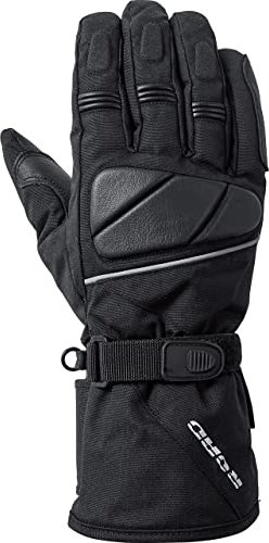 Road Tour Leder-/Textilhandschuh 2.0 lang - Wasserdicht, Winddicht und atmungsaktiv, Lederverstärkungen - Ziegenleder, Textilgewebe, schwarz 10,5