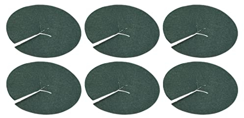 M METERXITY 18pz Pacciame Cerchio - Rotondo Non Tessuto Tessuto Albero Protettore Tappetino, Fioriera Barriera Erbacce Controllo, Applicabile a Esterno Piante (5.4, Scuro Verde)