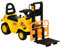 HOMCOM Traktor für Kinder von 3-4 Jahren mit Gabelstapler, Knopf für Geräusche und versteckter Stauraum, aus PP und ABS, 86 x 27,5 x 47,5 cm, Gelb und Schwarz