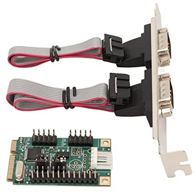 Yunseity -PCIE-zu-RS232-Erweiterungskarte, PCI-Express-zu-RS232-9-Pin-Com1-Port-Adapter, CH382L-Chip, für Windows, Vista,