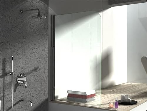 KOLMAN Duschwand 70x140 cm Topaz | Badewanneabtrennung 1-teilig, 5mm Sicherheitsglas, universelle Montage