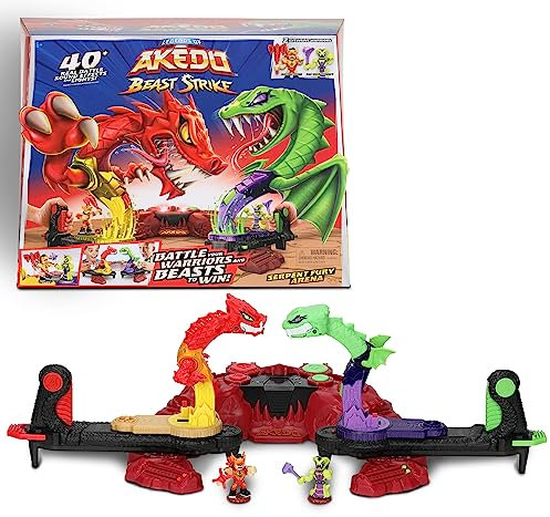 Legends of Akedo Beast Strike Snake Fury Arena. Kämpfen Sie Ihre Krieger und Bestien, um zu gewinnen! Mit über 40 echten Soundeffekten und Lichtern und 2 exklusiven Kriegern.