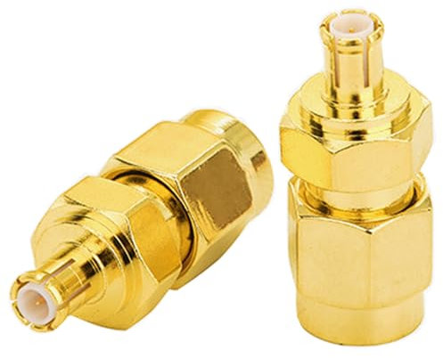 Fohevers 2 Stück SMA Stecker zu MCX Stecker Koaxial RF Adapter für DAB Antenne Wireless