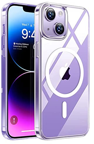 ULTRICS Magnetic Case for iPhone 14 Pro Max/ 14 Pro/ 14 Plus/ 14 Compatible with Mag-safe Wireless Charging, Shockproof Phone Bumper Cover with Drop Protection (iPhone 14 Plus) Clear