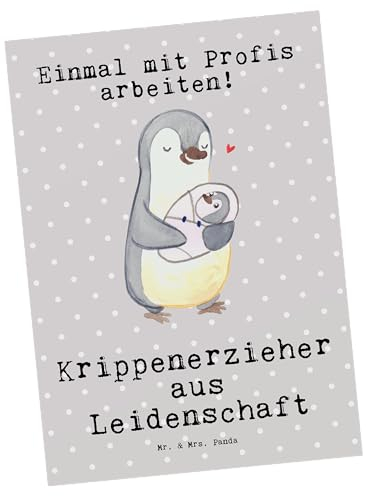 Mr. & Mrs. Panda Grußkarte Krippenerzieher Leidenschaft - Geschenk, Fotokarte, KITA, Kindertagesstätte, Eröffnung, Postkarte, Ansichtskarte, Lustig, Postkarten, Ansichtskarten, Spruch
