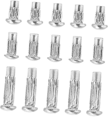 DOITOOL 1500 Stk Massive Weiden Nägel Kopf Aluminiumnieten Aluminium-rundnieten Kupfernieten Gerändelte Nieten Feste Nieten Runde Rändelnieten Typenschild Halbkreis Aluminiumlegierung