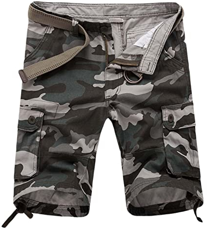 Kurze Hosen Herren Chino Arbeitshose Herren Winter Gefüttert Herren Mode Casual Plaid Camouflage Multi Pocket Reißverschluss Schnalle Cargohose Outdoor Shorts Tooling Shorts Cargo Arbeitshose Herren