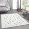 CARPETIA Teppich weich bunten Punkte für das Kinderzimmer pflegeleicht in Creme 120 x 170 cm