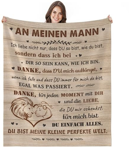 Bold And Brash Geschenke für Ehemann, Kuscheldecke für Meinen Mann, Jahrestag Hochzeitstag Geburstag Geschenke für Ihn, Ich Liebe Dich Geschenke für Männer, Fleecedecke Flauschig 130x150cm