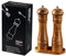 Salt & Pepper Grinder Set Wooden Pepper Grinder Kit with Tray Flavor Bottles with Adjustable Ceramic Shaker Suitable for Barbecue/Kitchen Decoration/Restaurant- 8 Inches-Pack of 2