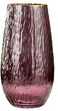Surwin Vase en Verre, Vases Decoratifs Moderne pour Intérieur & Mariage Transparent Vase en Verre pour Décoration Table à Dîner, Bureau Intérieur, Salle de Réunion (Violet Grand)