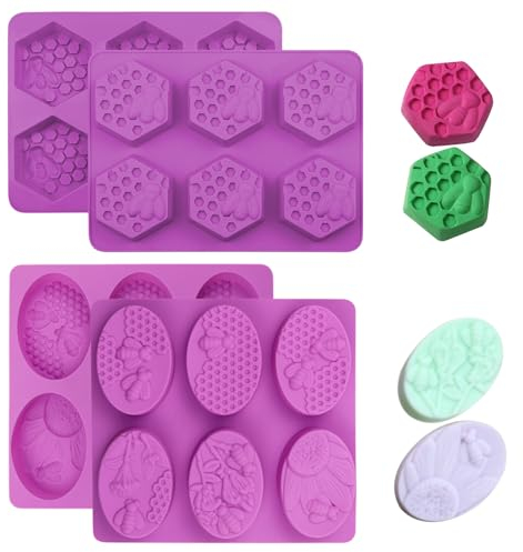 Dzmuero Moldes Silicona, Moldes Para Jabones Artesanales, Molde De Silicona Con 12 Cavidades Ovaladas Y Rectangulares, Para Jabón Y Manualidades Diy