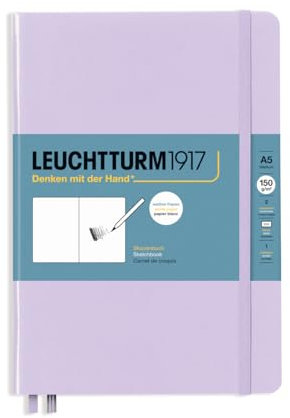 LEUCHTTURM1917 370353 Skizzenbuch Medium (A5), Hardcover, 112 Seiten (150 g/qm), blanko, Lilac
