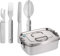 GRÄWE Camping Besteck mit Edelstahl Brotdose, Outdoor Lunch Set, auslaufsicher, Lunchbox mit Besteck