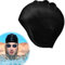 Badekappe Gehörschutz 3D, Badehaube für Damen, Herren, Mädchen und Jungen, wasserdichte Schwimmhaube für Kurze und Lange Haare, Stilvolles Design, für Pooltherapie und Wassersport