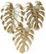 ZEYA Wanddeko gold Monstera aus Metall, 41 x 42 cm, 3D Wandbild Blätter, Monstera Deko Ornament, moderne Wanddekoration Wohnzimmer, Metallwanddeko chic, Metal Wall Decoration, Boho Home Decor