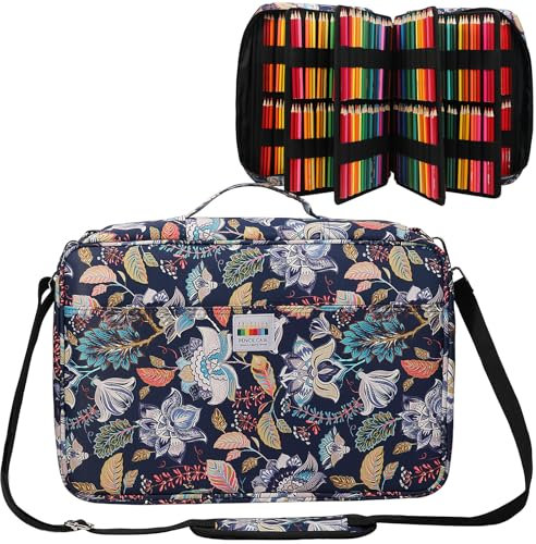 JAKAGO Trousse à crayons de grande capacité pour 480 couleurs, étanche, organisateur pour peinture, artiste, pinceaux, feutre, surligneur, cadeau, R-flower