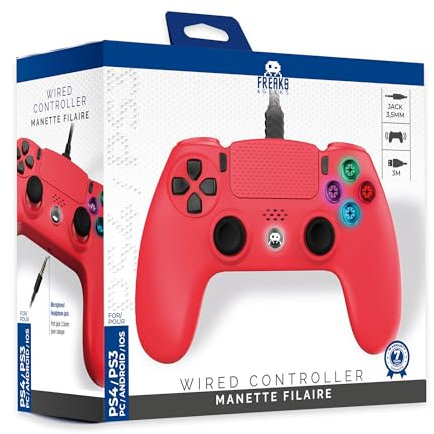 Freaks And Geeks - Wired Controller for PS4 with 3M Cable - Red