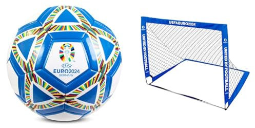 Hy-Pro Euro 2024 Bundle - Size 5 Football and 4ft x 3ft Flexi Football Goal, Officially Licensed by, Euro 2024 Merchandise