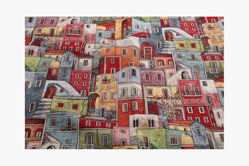 Stoff am Stück Stoff Baumwolle Polyester Gobelin bunte Stadt Decke Kissenbezug Tasche