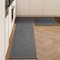 LEKEEPGO Küchenteppich Waschbar rutschfest 43x75cm+43x200cm, 2 Stück Küchenläufer rutschfest, Küchen Teppiche, Waschbarer Teppich Läufer Flur, Saugfähig Teppichläufer für Küche,Flur,Waschküche, Grau