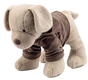 Sterntaler Kuscheltier L Hund Lucky - Kuscheltier für Baby und Kinder - Spielzeug aus weichem Flausch - treuer Begleiter zum Entdecken, Kuscheln & Spielen, graubeige
