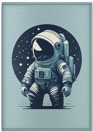 Quttie Reisepasshülle für Kinder, Damen und Herren, süße passhülle, reisepass (Blue Astronaut)