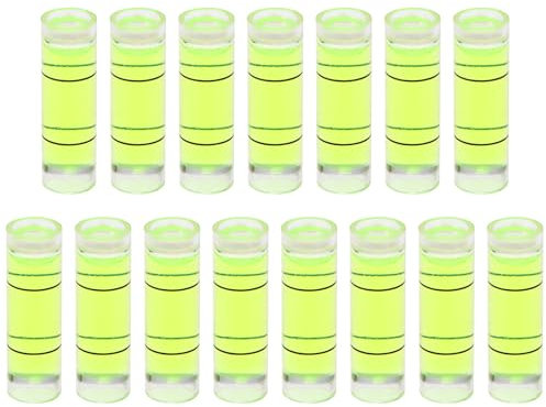sourcing map 15pcs Small Cylindrical Bubble Level Vials 9.5x31mm PMMA Mini Horizontal Bubble Spirit Level Measuring Layout Tools for RV TV Picture Frame Hanging Tool Leveler
