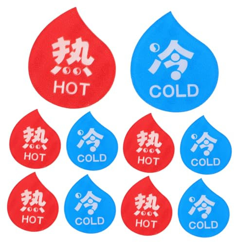 SEWOART Wasser Heiß Kalt Schilder Für Waschbecken Armaturen Heiß Kalt Wasser Aufkleber Acryl Hinweisschilder Für Badezimmer Hotels