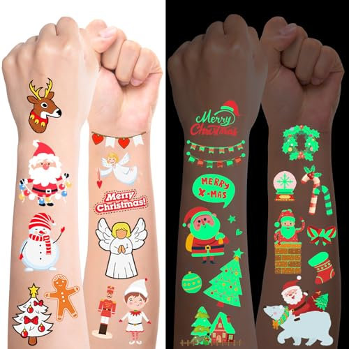 15 Blatt Weihnachtstatoos Kinder, Weihnachten Tattoo Adventskalender Füllung Kinder, Nikolaus Geschenke Kleinigkeiten Weihnachtsgeschenke