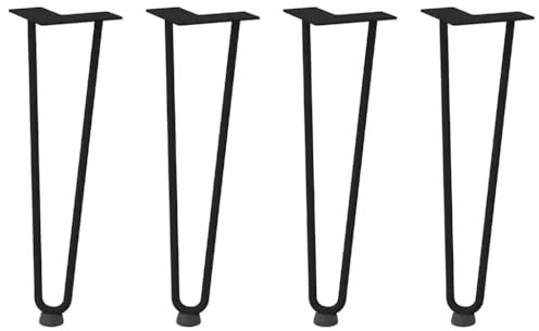 vidaXL Haarnadelbeine für Couchtisch 4 STK. Schwarz 42 cm Massivstahl