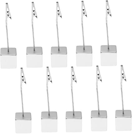 SHOWERORO 10 Stück Würfelförmige Memo Clip Halter aus Harz mit Metall Krokodilklemme Transparenter Fotohalter für Büro Schreibtisch Party Hochzeit Selbstgemacht Zubehör
