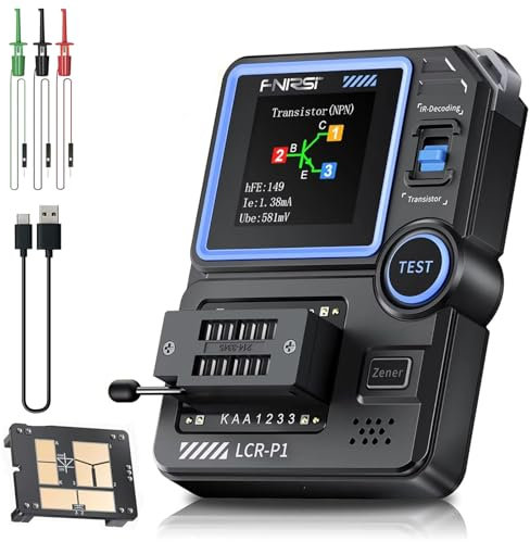 Tester transistor LCR-P1, tester multifunzione a infrarossi NPN PNP MOSFET, schermo a colori 1.44 USB Type-C, diodo transistor condensatore LCR resistenza ESR metro, transistor