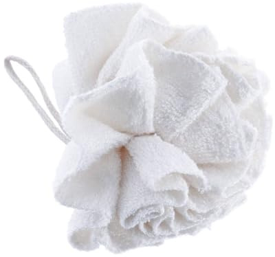 Tendance - Fleur de Douche Fibre de Bambou et Polyester - Blanc - Salle de Bain - Gamme Bien Etre